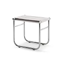 Modern Side Table Featuring Metal Frame And Light Colored Top
