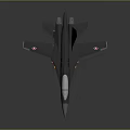 Gray Military Fighter Jet Weapon 3D Model Showcasing Detailed Design And Side View