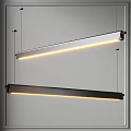 Modern Long Linear Pendant Lights With LED Illuminated Strip And Sleek Metal Frame
