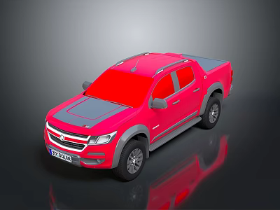 Red Modern Pickup Truck With Sleek Body And Stylish Exterior Design 3d model