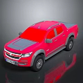 Red Modern Pickup Truck With Sleek Body And Stylish Exterior Design