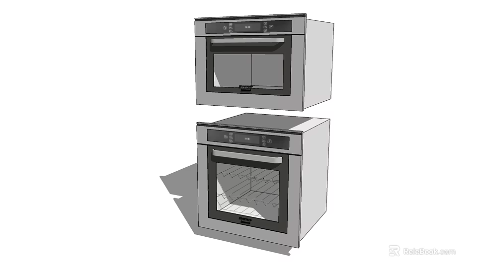 Modern Kitchen Appliances With Stacked Electric Ovens For Efficient Home Cooking 3d model 