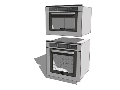 Modern Kitchen Appliances With Stacked Electric Ovens For Efficient Home Cooking 3d model