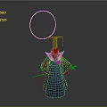 Traditional Ancient Style Figure With Tall Hat And White Circular Ring