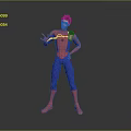 Spider Man Game And Movie Character In Red Blue Costume Posing With Web 3d model