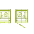 Public Soundproof Pods Yellow and Red Design with Black Stools for Public Spaces