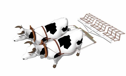 Modern cow fun sketch 3d model