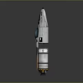 Futuristic Sci Fi Rocket Model With White Blue Design And Detailed Structure 3d model