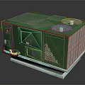 Green Industrial Mechanical Unit With Dual Fans Control Panel And Metal Base