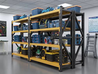 Heavy Duty Industrial Metal Shelving Rack For Warehouse Workshop Hardware Tool Storage Organization 3d model