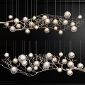 Modern Branch Design Chandelier with Hanging Spherical Glass Bulbs for Contemporary Interior