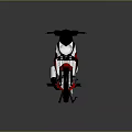 Red And Black Sporty Motorcycle Featuring Modern Sleek Design With Black Wheels And Comfortable Seat