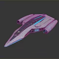 Futuristic White Spaceship With Sleek Design Blue Illuminated Accents And Twin Engines