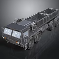 Heavy Duty Truck With Multiple Wheels Open Bed And Metallic Finish Design