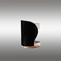 Elegant Modern Bedside Table With White Black Design And Golden Base Drawer 3d model