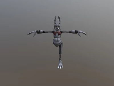 Unique Game and Movie Character 3D Model with Slender Limbs Antenna Head and Red Details 3d model