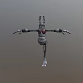 Unique Game and Movie Character 3D Model with Slender Limbs Antenna Head and Red Details