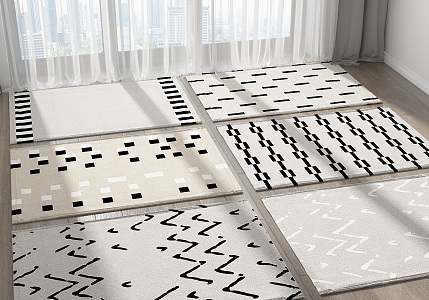 Modern Square Carpet Combo 3d model