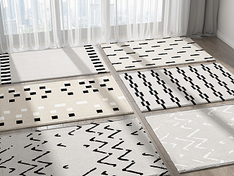 Modern Square Carpet Combo 3d model