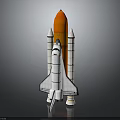 Detailed Space Shuttle Model With Orange External Tank White Orbiter And Solid Rocket Boosters 3d model
