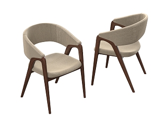 Modern New Chinese Dining Chair 3d model