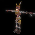 Rusty Mechanical Rabbit Horror Game Character With Broken Metal Joints And Tattered Ears 3d model