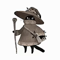 Modern game character wizard cat 3d model