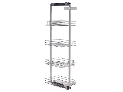 Stainless Steel Pull Out Basket Storage Rack for Kitchen Cabinets with Multi Tier Shelves 3d model