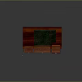 Traditional Wooden Desk With Green Leather Top And Multiple Drawers Featuring Golden Knobs