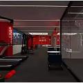Urban Fight Club Boxing Ring Fitness Training Space With Red Black Decor