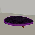 Modern Oval Coffee Table with Dark Smooth Surface in Minimalist Room Setting 3d model