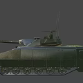 Modern Military Armored Tank With Turret Gun Barrel Tracks And Antennas