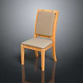 Modern Dining Chair With Wooden Frame Light Gray Padded Backrest And Seat
