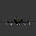 Realistic Camouflage Military Jet Model With Open Cockpit Weapons And Detailed Design