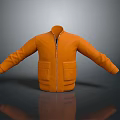 Orange Casual Jacket With Zipper Closure And Front Pockets Design 3d model