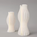 Modern Pleated White Table Lamps With Wavy Texture And Soft Lighting 3d model
