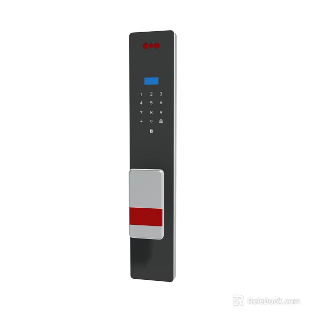 Modern Smart Lock With Digital Keypad Fingerprint Scanner And Display Screen 3d model 