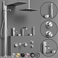 Modern Chrome Bathroom Faucets with Various Styles and Shower Head Accessories