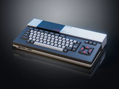 Vintage Commodore Computer Keyboard with Classic Design and Retro Gaming Keys 3d model