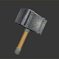 Sturdy Metal Head Weapon Hammer with Wooden Handle and Rivet Design