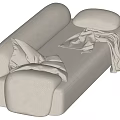 Cream wind multi-person sofa 3d model