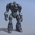 Futuristic Robot Character Design With Metallic Armor And Blue Light Details