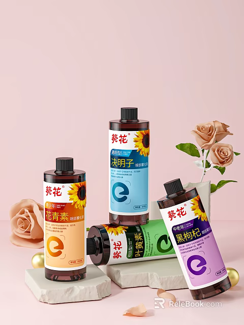 Natural Perfume Cosmetics with Sunflower Cassia Seed Black Wolfberry Anthocyanin and Essential Oil 3d model 