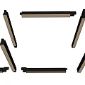 Sleek Modern LED Strip Lighting Fixtures With Black Mounts And Illuminated Strips