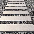 Garden Ornament Pathway with Stone Slabs and Pebbles for Outdoor Decoration
