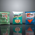 Assorted Snack Packages Including BCM Potato Chips Nibbles Salt Vinegar and Doritos Cool Ranch