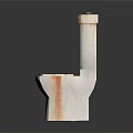 White Toilet With Orange Stains In Bathroom Cleaning Supplies
