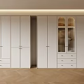 Modern White Wardrobe Interior Design With Glass Door Display Cabinet And Drawers