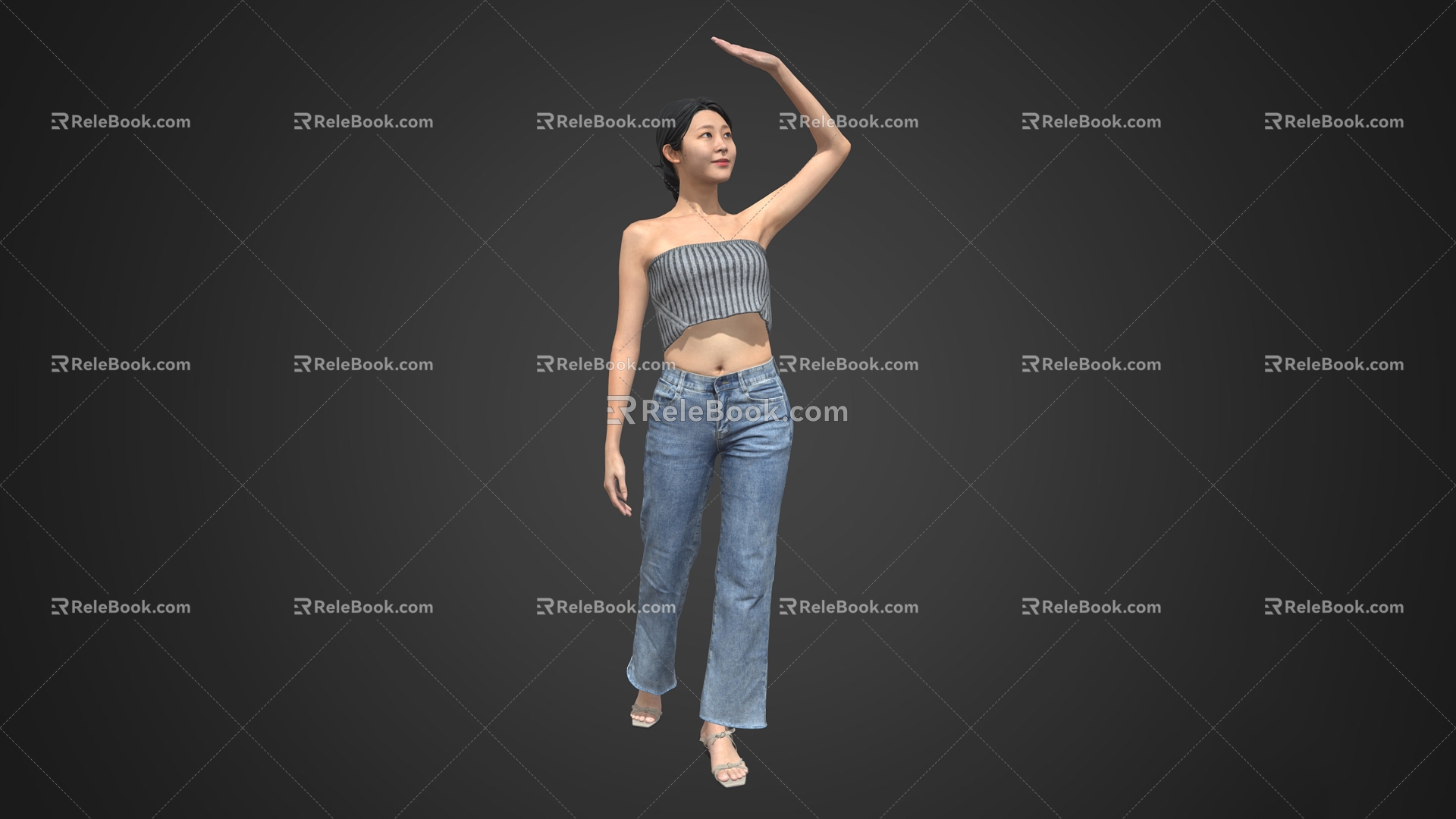 Scan Woman Woman Sun Girl Summer Jeans Scan Man 3d model