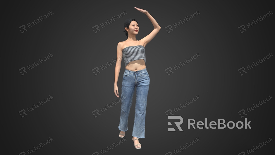 Scan Woman Woman Sun Girl Summer Jeans Scan Man model